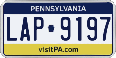 PA license plate LAP9197