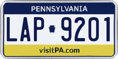 PA license plate LAP9201