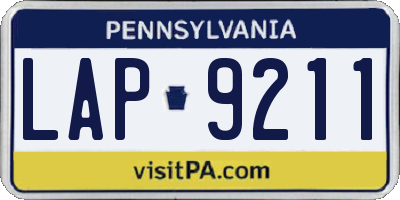 PA license plate LAP9211