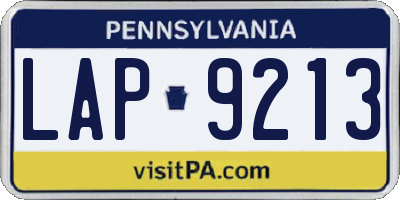 PA license plate LAP9213