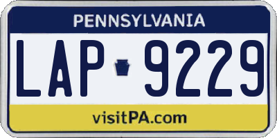 PA license plate LAP9229