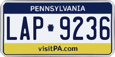 PA license plate LAP9236