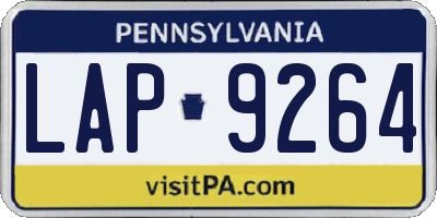 PA license plate LAP9264