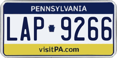 PA license plate LAP9266
