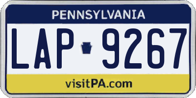 PA license plate LAP9267