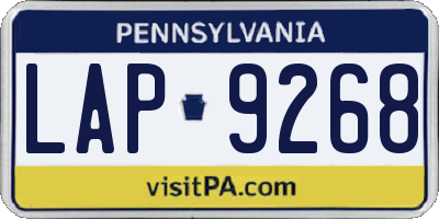 PA license plate LAP9268