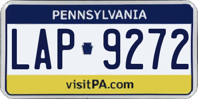 PA license plate LAP9272