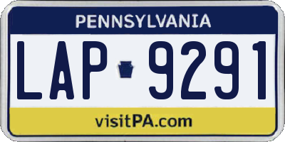 PA license plate LAP9291