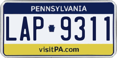 PA license plate LAP9311