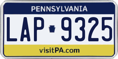 PA license plate LAP9325