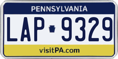 PA license plate LAP9329