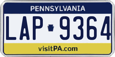 PA license plate LAP9364