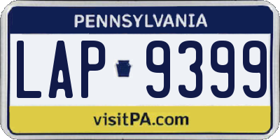 PA license plate LAP9399