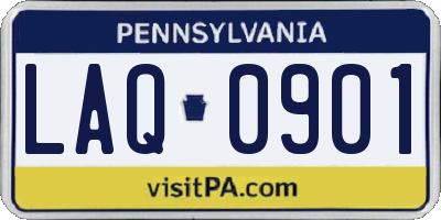 PA license plate LAQ0901