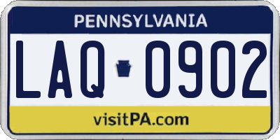 PA license plate LAQ0902
