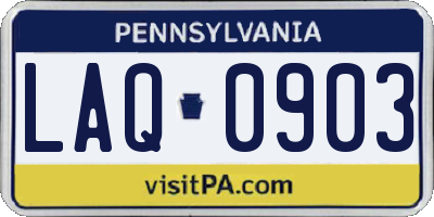 PA license plate LAQ0903