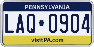 PA license plate LAQ0904