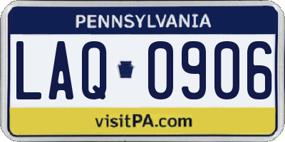 PA license plate LAQ0906