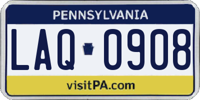 PA license plate LAQ0908
