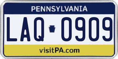 PA license plate LAQ0909