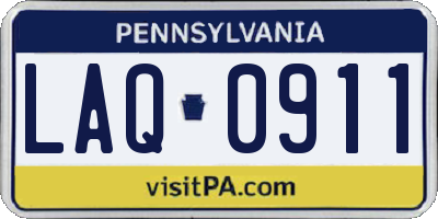 PA license plate LAQ0911