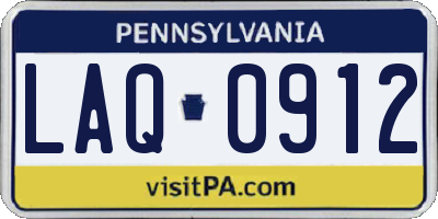 PA license plate LAQ0912