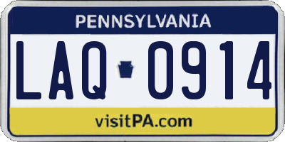 PA license plate LAQ0914