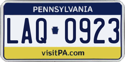 PA license plate LAQ0923