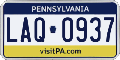 PA license plate LAQ0937