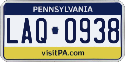 PA license plate LAQ0938