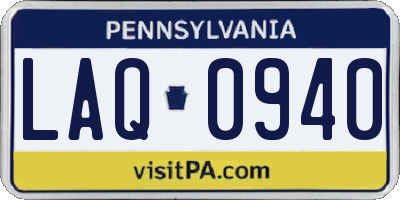 PA license plate LAQ0940