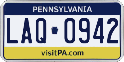 PA license plate LAQ0942