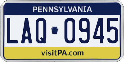 PA license plate LAQ0945