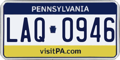 PA license plate LAQ0946