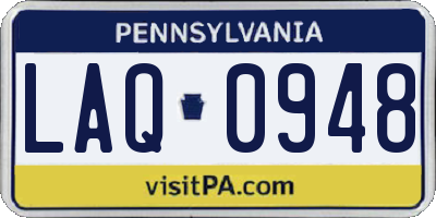 PA license plate LAQ0948