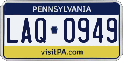 PA license plate LAQ0949
