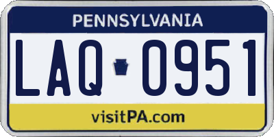 PA license plate LAQ0951