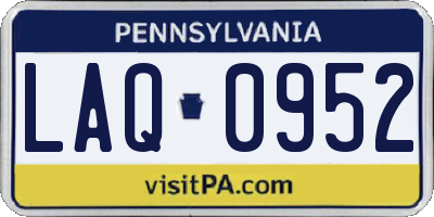 PA license plate LAQ0952