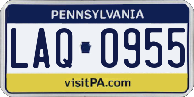 PA license plate LAQ0955
