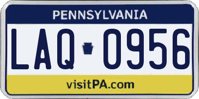 PA license plate LAQ0956