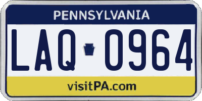 PA license plate LAQ0964