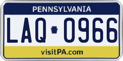 PA license plate LAQ0966