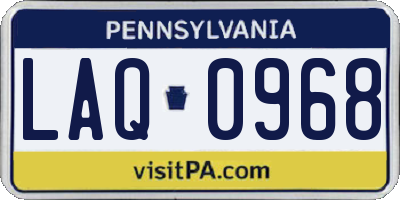 PA license plate LAQ0968