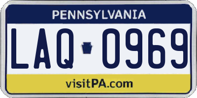 PA license plate LAQ0969