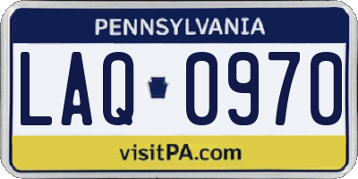 PA license plate LAQ0970