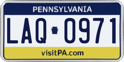 PA license plate LAQ0971