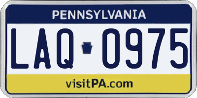 PA license plate LAQ0975