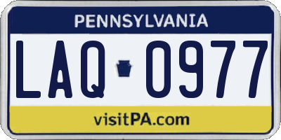 PA license plate LAQ0977