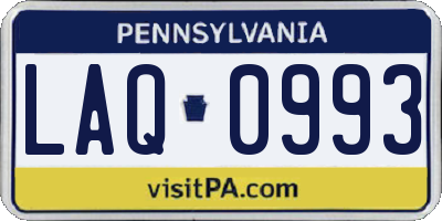 PA license plate LAQ0993