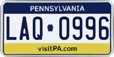 PA license plate LAQ0996